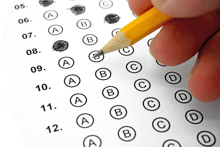 Filling out Answers on a Multiple Choice Test