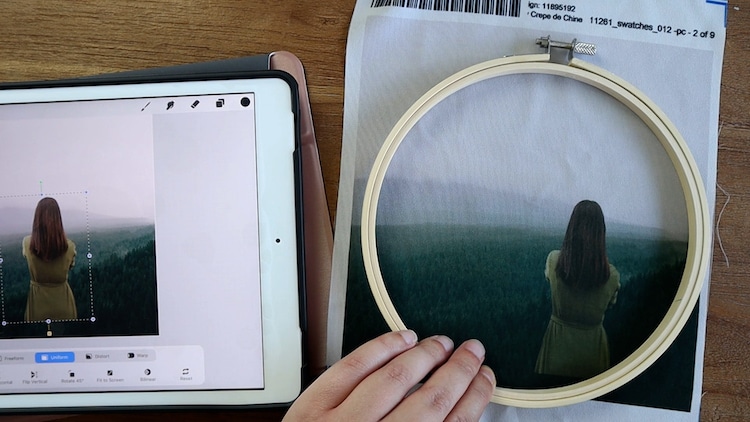 iPad and Photo Printed on Fabric